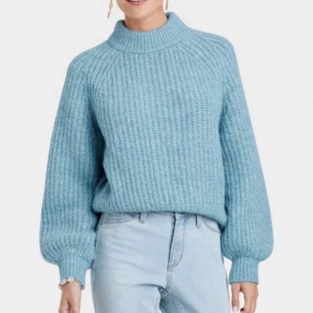 Universal Thread Sky Blue Knit Turtleneck Sweater
